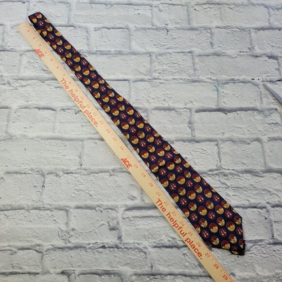 Safari Navy Silk Tie by Salvatore Ferragamo - Picture 12 of 12